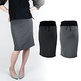 マタニティ スカート オフィス ロング タイト 黒 通勤 リブ 産前産後 妊婦 大きいサイズ (30000101737) (ダークグレー)