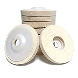 業務用 羊毛 フェルトバフ 100mm ディスク グラインダー研磨 鏡面 (細目1.2mm厚10枚)