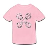 星 ２～６歳子供 半袖 男女兼用 宗教 標識 王冠 神様 オリジナル ティー Tシャツ Pink 5-6 Toddler
