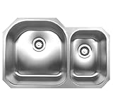 Whitehaus WHNDBU3120-BSS Noah'S Collection 31 1/2-Inch Double Bowl Undermount Sink, Brushed Stainles