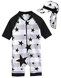[Vaenait Baby] Baby WithStar S+Flap cap S 0-24ヶ月UVカット ラッシュガードベビー子供男の子長袖ワンピース水着セット