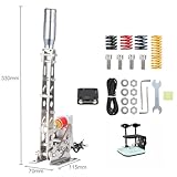 AODEFAXSIM PC ハンドブレーキ ハンコン USB サイドブレーキ シフター レースゲーム用ハンドル デスク固定クランプ付き 対応: g923/g29/g27 ロジクール、スラストマスター、t300rs (Sim Racing Handbrake ADF31pro-シルバー)