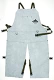 MCR Safety 38142MW 24 by 42-Inch Memphis Split Cow Leather Welding Bib Apron with Front Pocket, Gray