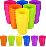 HongzyFirm プラスチックコップ 48 個セット カラフル 再利用可能 PP 製 割れにくい 積み重ね収納 飲料用 パーティー 業務用 キャンプ 家庭用