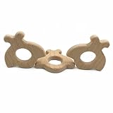 Kissteether 3pcs 手作りの木製のオーガニック安全なベビーおしゃぶりてんとう虫のペンダントオーガニックナチュラルブナ木製玩具ハンドカット動物DIY赤ちゃんのおしゃぶりの看護アクセサリー 
