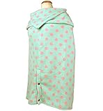 ポーチェ(pouche) 授乳ケープ フード付き　マイクロフリース (ドット(ブルー))