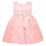 (フィーショー)FEESHOW 子供ドレス ベビードレス ワンピース ノースリーブ キッズ 女の子 可愛い プリンセス 演奏会 お宮参り 結婚式 およばれ 発表会 フラワーガールドレス パールピンク 