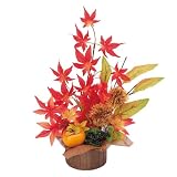 柿と栗アレンジ 1個 幅25×奥行10×高さ40cm 秋の装飾 イベント 紅葉 飾り 店舗・自宅兼用 ディスプレイ 造花