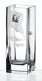 Hand Made Glass Vase with Swarovski Crystal and Sandblasted Kite 9.8 in [並行輸入品]