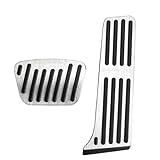 SAWAKAKI トヨタ アルファード 40系 ヴェルファイア 40系 クラウンクロスオーバー 35系 RAV4 XA60系 専用設計 ペダルカバー アルミアクセルペダル ブレーキペダル 2個セット（シルバー）