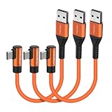COOLSELL USB Cタイプc ケーブル 短い 柔らかいシリコン 0.3m 直角、3A 急速充電 USB 2.0高速データ転送 持ち運び 高耐久 断線防止 type c ケーブル iPhone 17/Galaxy/Google/Macbook Pro/Air/iPad等Type-C機種対応