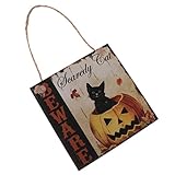 monkeyjack素朴なパンプキンSun slower猫木製PlaqueボードHalloween Harvest Hangingボード 15 x 15 cm a89db6b79c4cfcb9017b
