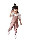 [FERE8890] ベビー 女の子 サロペット 短袖 Tシャツ 二点セット 折り返し ボタン サスペンダー ズボン吊り 七分丈 ポケット付 上品 オールインワン カーキ A 身長90cm