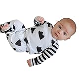 Karchi ベビー服 男女兼用 ロンパース 可愛い　プリント 長袖 　コットン100% カバーオール　春夏服 誕生日　お出かけ　パーティー ０－２４ヶ月設定　ホワイト (90)