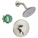 Hansgrohe KS04355-27466PC Raindance E 150 Air 1-Jet Showerhead 2.5GPM Kit with PBV Trim, and Rough i