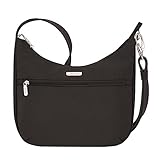 Travelon Essential イースト/ウエスト 盗難防止 小型ホーボーバッグ, ブラック, Hobo