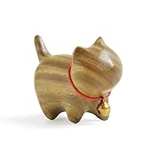 WOWTAC 猫 置物 玄関小物 インテリア飾り 木製招き猫 幸運 招き 誕生日プレゼント (緑檀)