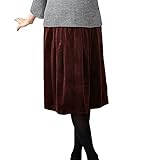 Angeliebe エンジェリーベ マタニティ 産前 産後 対応 ベロア タック スカート 妊婦服 膝丈 フレア フリー ボルドー 21717 21717400