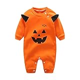 エルフ ベビー(Fairy Baby)かぼちゃ着ぐるみロンパース ベビーつなぎ 長袖 ハロウィン(59, オレンジ)