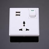 YueYueZou ® ACコンセント壁プレートwith 2 USBポート/スイッチ