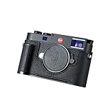 SIUTATDSH カメラハーフケース Leica M11/M11-P/M EV1用、ビンテージメタル本革カメラ保護ケース スタイリッシュ ポータブル 耐衝撃 (ブラック)