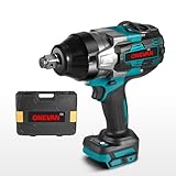 ONEVAN インパクトレンチ 18v 充電式 電動インパクトレンチ 18vマキタ 互換可能 緩めトルク450N・m 締め付けトルク400N・m ブラシレスモーター タイヤ交換 正逆転両用 3速切り替え LEDライト付き無段変速 18vインパクト 電動インパクト 電動レンチ (本体+バッテリー*1)
