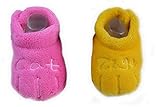 C-Princess 2色セット ベビールームシューズ 赤ちゃん 出産祝い ファーストシューズ 歩行サポート 11cm 0-12か月のベビーに ローズ イエロー