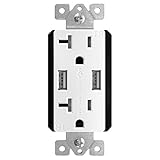 topgreener USBコンセントtu21548 a 4.8 a-24 W USB壁コンセント、超高速スマートデュアルUSB充電器コンセントIphone X、iPhone 8、SAMSUNG GA