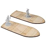 CZYY 木製列ボート 2個 レーザーカット 1インチのミニチュアを8個収納 (商品には含まれません) D&D、ダンジョンズとドラゴン、パスファインダー、その他の卓上RPGに最適
