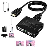 Yasoku HDMI 分配器 1入力2出力【2026業界の技術革新】4Kx2K@60Hz/3D/HD対応 HDCP1.4 2画面同時出力 スプリッター 分配PC/PS5/PS4/PS3/Xbox/DVD/HDTV/ブルーレイプレーヤーなど幅広く対応 （1.5m HDMIケーブル＆USB電源ケーブル同梱）日本語説明書付属