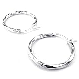 KONOV ジュエリー シルバー 925 ファッション アクセサリー レディース ピアス, イヤリング, クラシック フープピアス, おもしろ, カラー