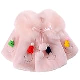Kids aimtoppy Baby Girls Cute Plus Lovely Fuzzyソフト暖かい蝶ネクタイ服襟コート 80 ピンク AIMTOPPY