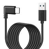 USB 3.0 Type C ケーブル L字 3m LpoieJun 【 USB 3.2 (Gen1) 規格対応 】USB-C & USB-A ケーブル 5Gbps 高速データ転送 3A急速充電 スマートフォン/タブレット/ゲーム機のタイプｃ機種に対応 (PVC素材 ブラック, 3m)