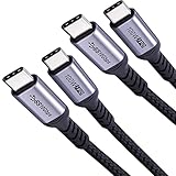 USB CからUSB C 3.1ケーブル 1m 2本、SUMPK 100 W CからC型モニタビデオケーブル4 K 60 Hzディスプレイ、10 gbps高速データ転送USBCケーブルサムスンGalaxy電子タグチップ線、SSD