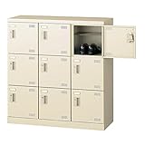 生興 SLBシューズボックス 内筒交換錠取っ手 ニューグレー色 3列3段9人用 W900×D350×H945 SLB-M9-T