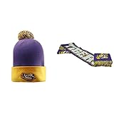 NCAA LSU Tigers Spiritスカーフとポンポン付きニット帽2パックバンドル