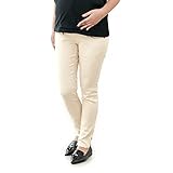 ママ支持率ＮＯ．１！ 産後兼用 マタニティ カラースキニーパンツ 妊パン オフホワイト サイズ：マタニティＬ