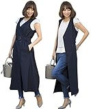 Sweet Mommy トレンチ風 ジレワンピ マタニティ アウター フード付き 大きいサイズ 撥水加工 ネイビー M