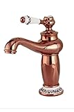 【SCGEHA】 アンティーク 蛇口 シングルレバー 混合水栓 水道 ホース (ブロンズ)