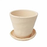 3.5号 ナチュレＳＳ 手造り 植木鉢 受け皿付き 常滑焼