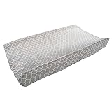 My Blankee Mini Lattice Charmeuse Satin Changing Pad Cover Silver 16 x 32 [並行輸入品]