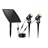 MedianField 【 ソーラー スポット ライト 埋め込み 壁掛け 2タイプ 】 電気代0円 日陰 設置可能 屋外 ソーラーライト 夜間 自動点灯 充電 ledライト ガーデニング 2ライト (