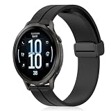 [RicYeel] 18mm 磁気付き シリコンバンド Garmin Venu 4 41mm 3S 2S/Forerunner 265S/255S/255S Music/Vivoactive 4S 対応 バンド マグネット付き 装着簡単 スポーツバンド ストラップ 交換ベルト Huawei Watch 5 42mm/GT 6 5 4 (41mm)/GT 5 Pro 42mm用 (ブラック)