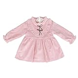 Domybest 秋冬 ドレススカート プリンセススカート 長袖 女の子 6-24ヶ月 2色 サンゴベルベット 暖かく保つ 花刺繍 普段着 発表会 七五三 卒業式 結婚式 演奏会 入園式 花嫁介添人 