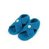 (ダンティヤ)Dantiya  ベビー　キッズ　新生児　秋冬　シューズ　靴　ニットシューズ　可愛い　ソフト (ダックブルー)