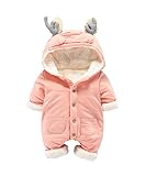 Cats Prince 春秋と冬パジャマ ロンパース 男女兼用 ベビー服 ピンク 鹿 (66cm, ピンク)