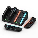 MMOBIEL 充電ベース – Nintendo Switch 2 に対応 – コンパクトなJoy-Conコントローラー4台用充電ステーション（2セット）・LEDインジケーター・ゲームカード4枚収納 – NS2アクセサリー用オーガナイザー – ブラック