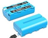 Homesuit NP-F550 交換用Type-C 直接充電ポートバッテリー2個 2900mAh フルデコードバッテリー 2-in-1Type-C充電ケーブル付き 対応 Sony NP-F970 F750 F550 F330 F530 F570 F770 F960，CCD-SC55 TR516 TR716 TR818 TR910 TR917 のカムコーダー互換性がある-青
