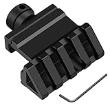 TOUFEIYUAN マウントベース 斜め45度 20mmレール対応 -サイド マウントベース 斜め取付用 サバゲー エアガン用 オフセットマウント 4スロット (ブラック-5スロット)