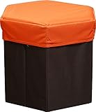 椅子として使える ボックススツール 六角形 オレンジ